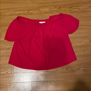Red Off the Shoulder Blouse